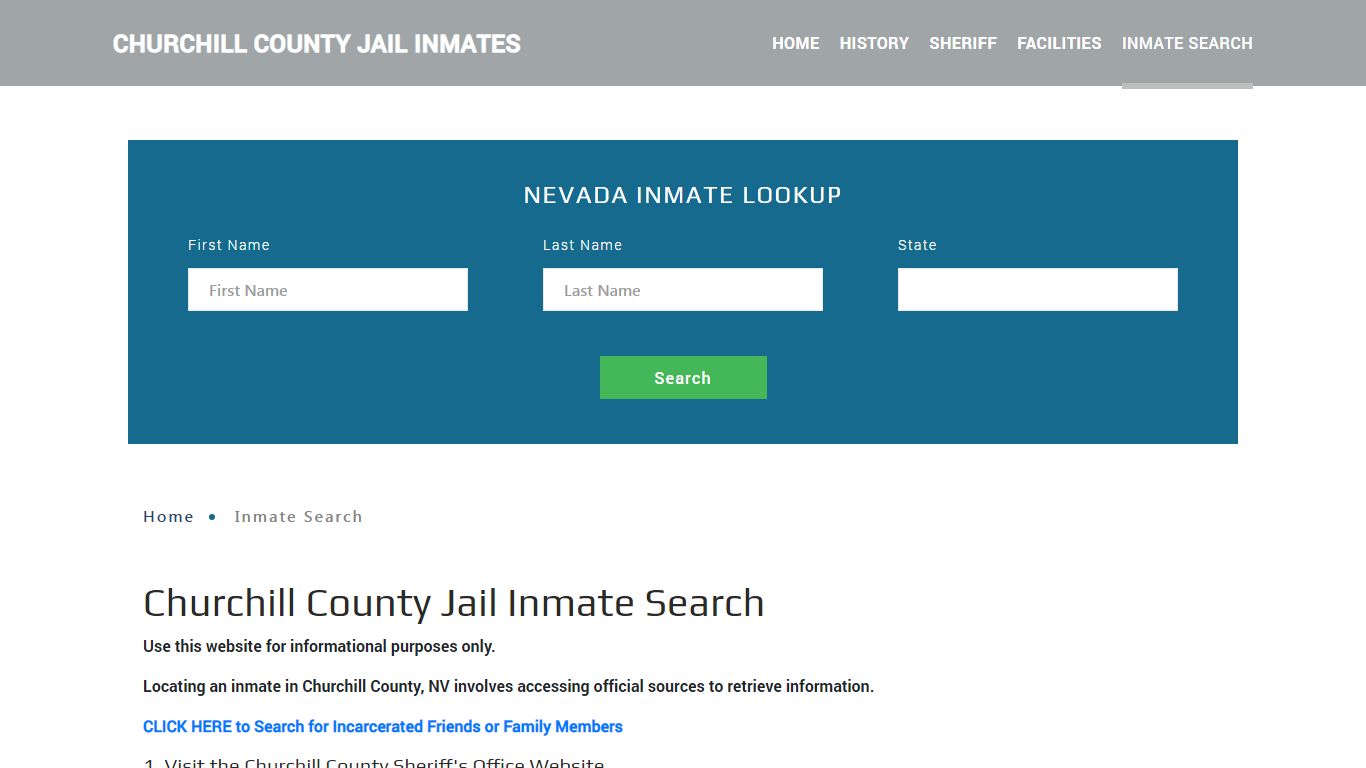 Churchill County, NV Detainee Lookup